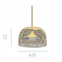 LUMBOHXNW NEW GARDEN lampa wisząca BOSSA 20 HANG IN&OUT BATTERY