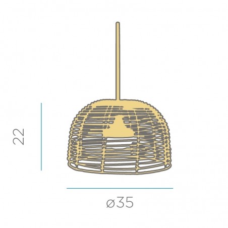 LUMBOHXNW NEW GARDEN lampa wisząca BOSSA 20 HANG IN&OUT BATTERY