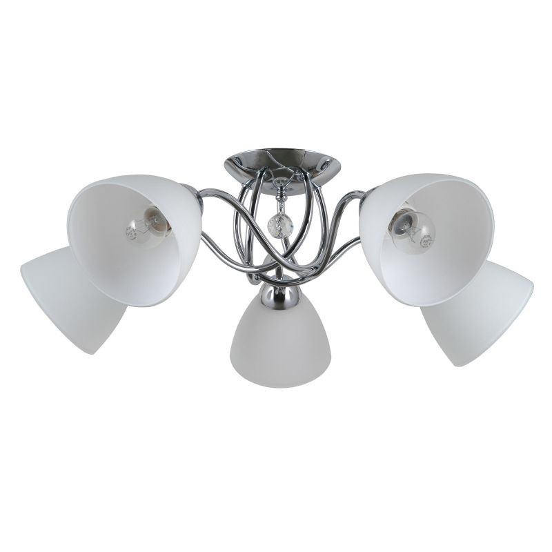 Lampa wisząca Lugano PND-5643-5 Italux chrom, biały stal, szkło