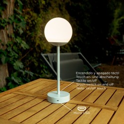 LUMNRS035GEWLNW NEW GARDEN lampa stołowa NORAI SLIM 35 BATTERY space grey