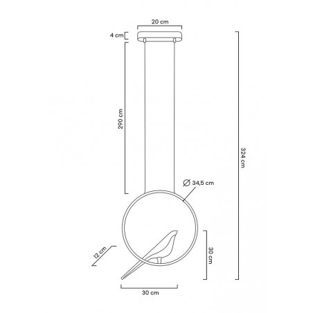 MSE010100293 MOOSEE lampa wisząca BIRD złota
