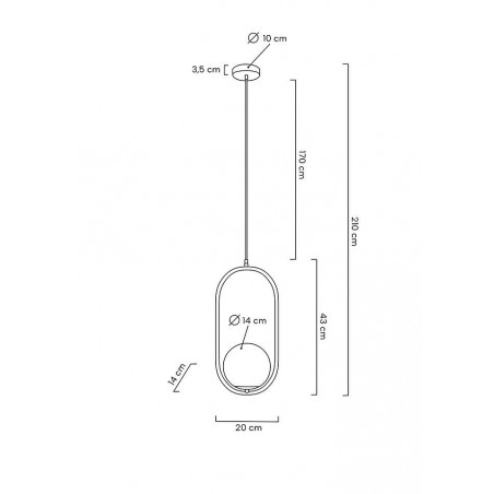 MSE010100301 MOOSEE lampa wisząca AURELIA 40 złota