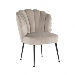 S4445 B KHAKI VELVET RICHMOND krzesło PIPPA KHAKI - welur, podstawa czarna