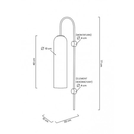 MSE010100341 MOOSEE lampa ścienna SLACK złota / biała