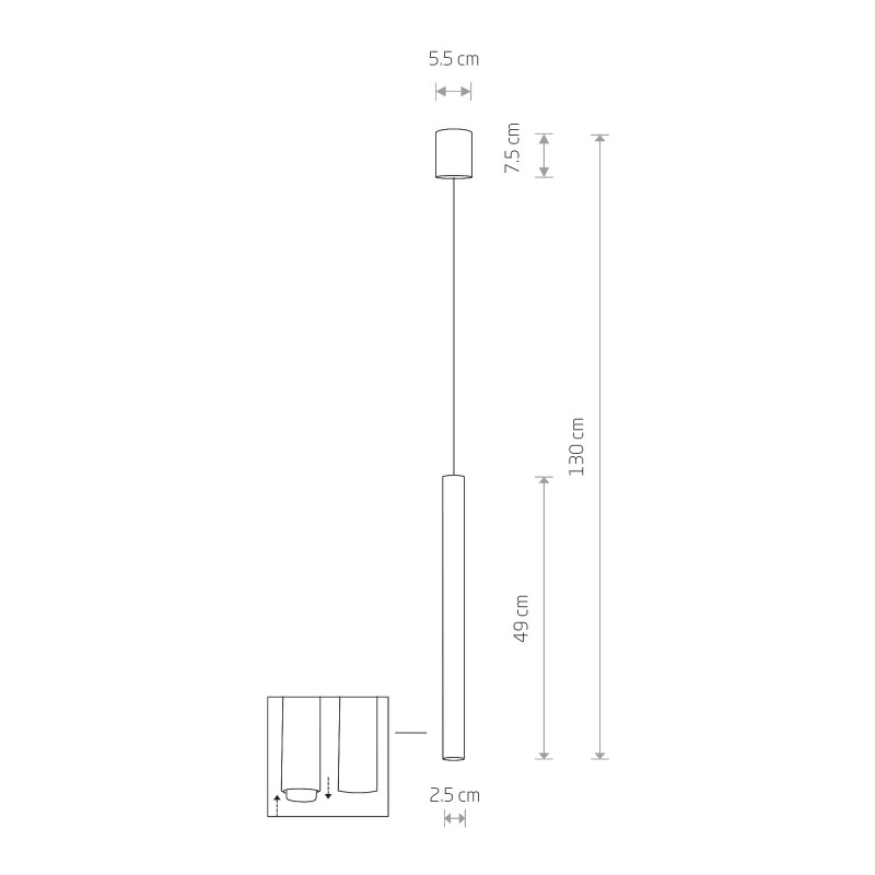 LASER 490 1x10W only LED Satynowy złoty