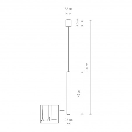 LASER 490 1x10W only LED Satynowy czekoladowy