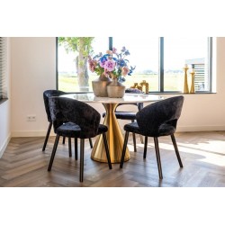 S4560 BLACK CHENILLE RICHMOND krzesło SAVOY czarne