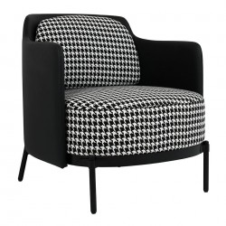 MSE011000336 Fotel VENICE BLACK czarny PU / pepitka
