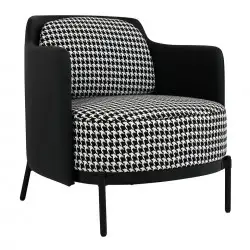 MSE011000336 Fotel VENICE BLACK czarny PU / pepitka
