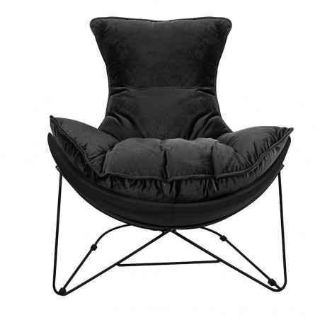 MSE01000302 Fotel OTILIA STAND VELVET czarny