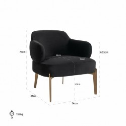 S4558 FR ANTRACIET RICHMOND fotel VENUS czarny - trudnopalny