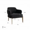 S4558 FR ANTRACIET RICHMOND fotel VENUS czarny - trudnopalny