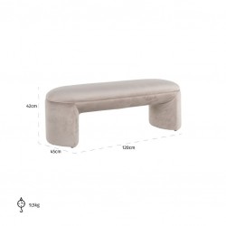 S4549 KHAKI VELVET RICHMOND pufa FARGO L beżowa