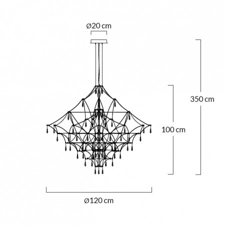 MSE1501100124  Lampa wisząca CONSTELATION 120 - LED, stal szczotkowana