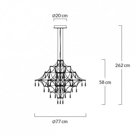 MSE1501100125  Lampa wisząca CONSTELATION 77 - LED, stal szczotkowana