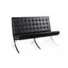 KH1501100132 Sofa dwuosobowa BARCELON czarna - włoska skóra naturalna, stal
