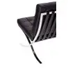 KH1501100132 Sofa dwuosobowa BARCELON czarna - włoska skóra naturalna, stal