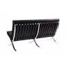 KH1501100132 Sofa dwuosobowa BARCELON czarna - włoska skóra naturalna, stal