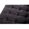 KH1501100132 Sofa dwuosobowa BARCELON czarna - włoska skóra naturalna, stal