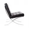 KH1501100132 Sofa dwuosobowa BARCELON czarna - włoska skóra naturalna, stal