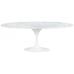 KH1501100126 Stół TULIP ELLIPSE MARBLE CARRARA biały - blat owalny marmurowy, metal