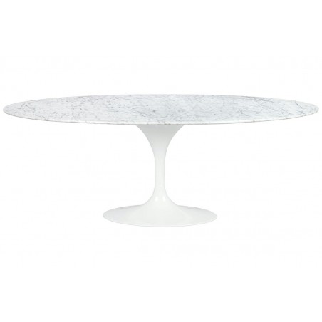 KH1501100126 Stół TULIP ELLIPSE MARBLE CARRARA biały - blat owalny marmurowy, metal