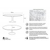 KH1501100126 Stół TULIP ELLIPSE MARBLE CARRARA biały - blat owalny marmurowy, metal