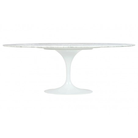KH1501100126 Stół TULIP ELLIPSE MARBLE CARRARA biały - blat owalny marmurowy, metal