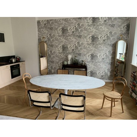 KH1501100126 Stół TULIP ELLIPSE MARBLE CARRARA biały - blat owalny marmurowy, metal