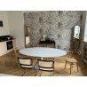 KH1501100126 Stół TULIP ELLIPSE MARBLE CARRARA biały - blat owalny marmurowy, metal