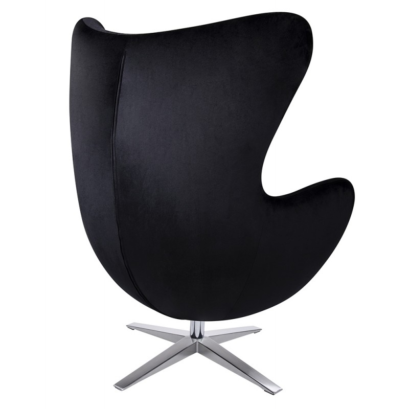KH1501100187 Fotel EGG SZEROKI VELVET czarny.50 - welur, podstawa stal