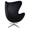 KH1501100187 Fotel EGG SZEROKI VELVET czarny.50 - welur, podstawa stal