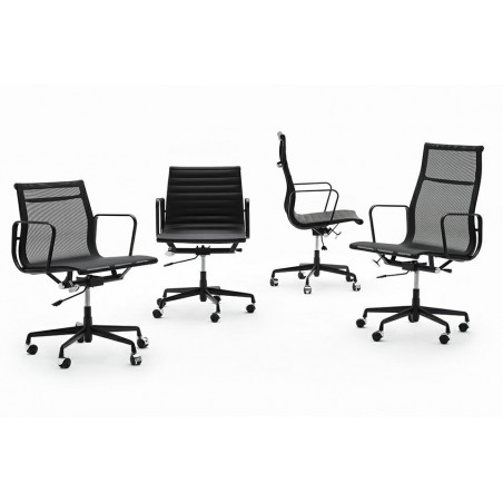 KH501100208 Fotel biurowy AERON PRESTIGE PLUS czarny - skóra naturalna, aluminium