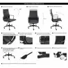 KH501100208 Fotel biurowy AERON PRESTIGE PLUS czarny - skóra naturalna, aluminium