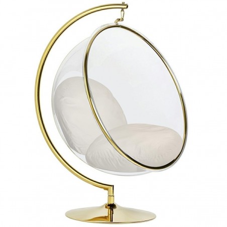 JH200-1.56 GOLD Fotel BUBBLE STAND GOLD VELVET poduszka beżowa
