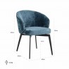 S4594 FR BLUE RICHMOND krzesło AMPHARA niebieskie - trudnopalne