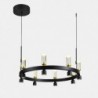 Lampa wisząca Almelo PND-83812-16 Italux czarny, złoty stal, aluminium, akryl