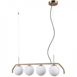 Lampa wisząca Carimi PND-3300-4-HBR Italux mosiężny miodowy stal, szkło