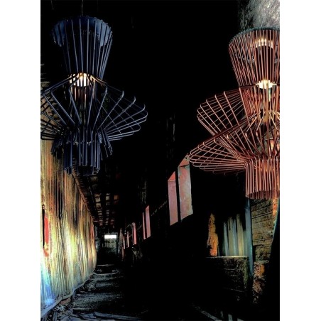 966S1.GREY Lampa wisząca STRAW szara - stal węglowa