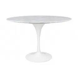 GT-09M.FI120 Stół TULIP MARBLE 120 CARRARA biały - blat okrągły marmurowy, metal