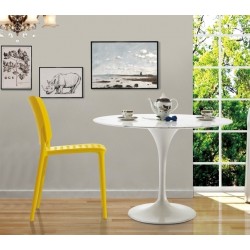 GT-09M.FI120 Stół TULIP MARBLE 120 CARRARA biały - blat okrągły marmurowy, metal