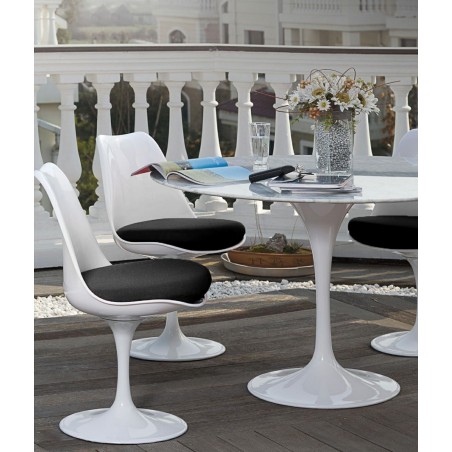 GT-09M.FI120 Stół TULIP MARBLE 120 CARRARA biały - blat okrągły marmurowy, metal