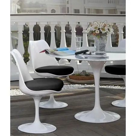 GT-09M.FI120 Stół TULIP MARBLE 120 CARRARA biały - blat okrągły marmurowy, metal