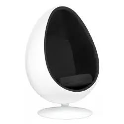 JH-069.BLACK Fotel OVALIA biało-czarny - włókno szklane