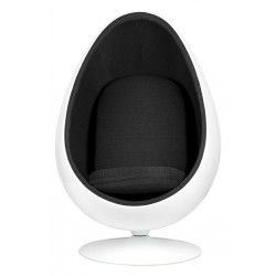 JH-069.BLACK Fotel OVALIA biało-czarny - włókno szklane