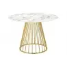 KH1201100128 Stół GLAM MARBLE 110 - MDF, złota podstawa
