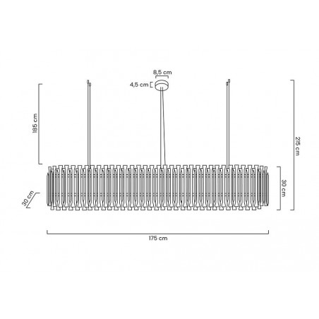 1162.S2 Lampa wisząca GALLIANO LONG ciemne złoto - aluminium, stal węglowa