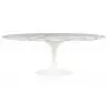 RT-335V.ARABESCATO Stół TULIP ELLIPSE MARBLE ARABESCATO - biały - blat owalny marmurowy, metal