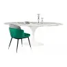RT-335V.ARABESCATO Stół TULIP ELLIPSE MARBLE ARABESCATO - biały - blat owalny marmurowy, metal