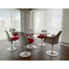 RT-335V.ARABESCATO  Stół TULIP ELLIPSE MARBLE ARABESCATO  - biały - blat owalny marmurowy, metal